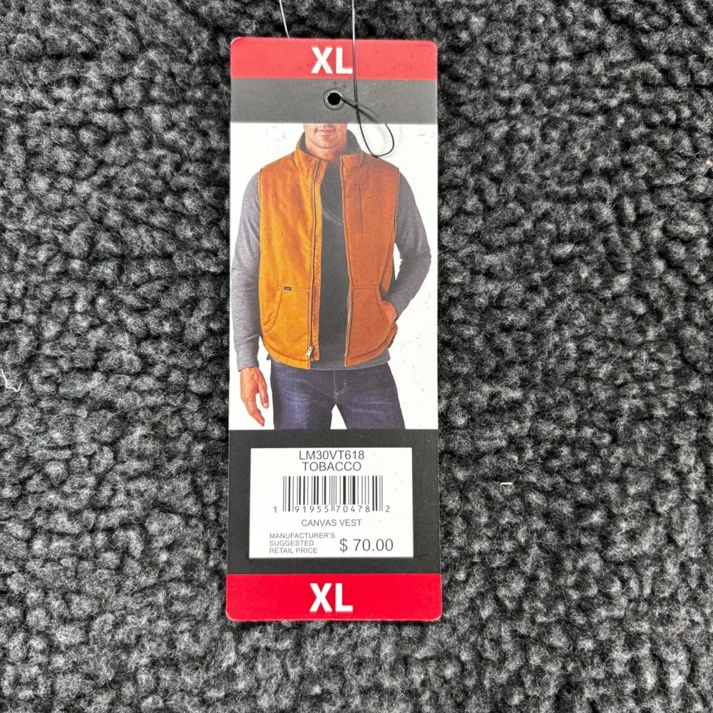Lee Summit Vest Mens XL Tobacco Brown NWT Sherpa Lined Canvas Workwear LM30VT618